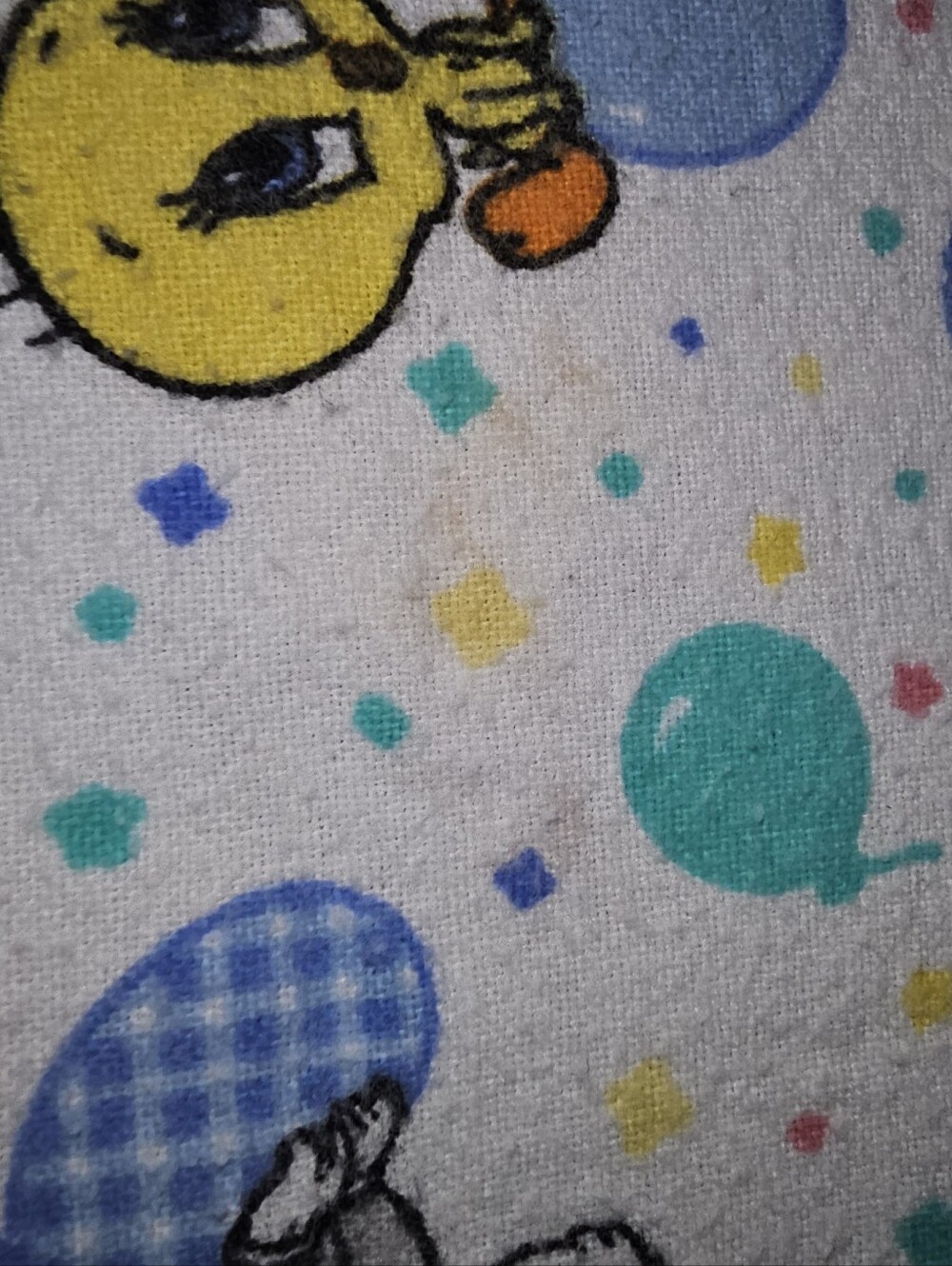 Looney Tunes Baby Blanket Balloons Cotton Flannel Receiving Blanket Vintage 90s - Picture 5 of 11